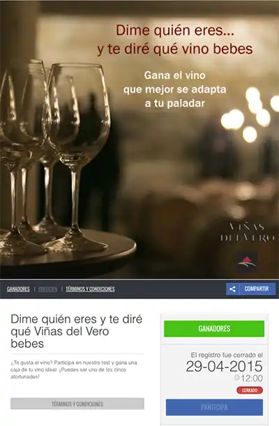 ejemplo recomendador vino test personalidad online