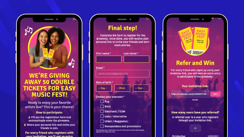 Refer a friend promotion example