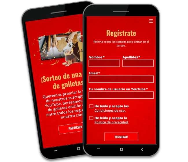 ejemplo de sorteo con registro para youtube