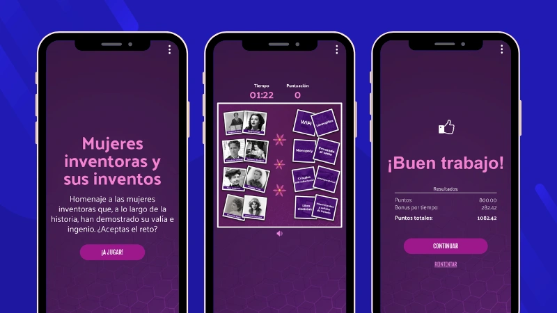 Juego relaciona parejas Día de la Mujer