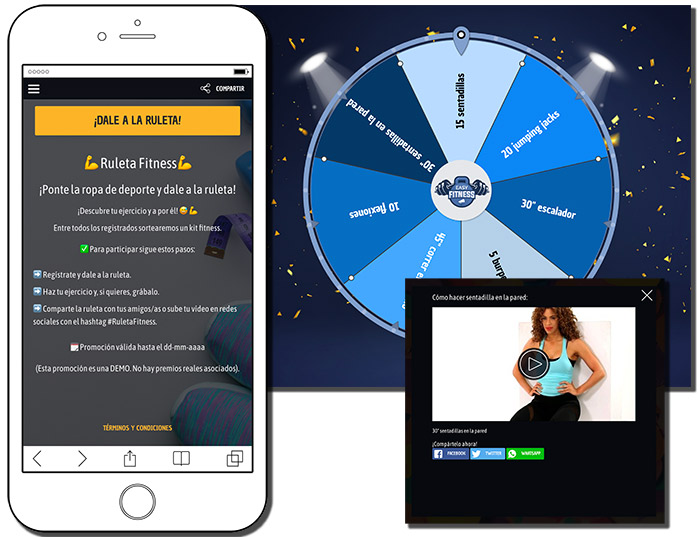 ejemplo de ruleta fitness para entretener a tu equipo