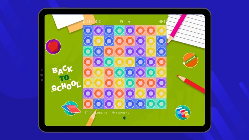 Back to school slide & match example