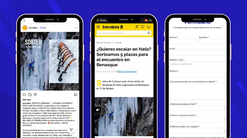 Winter sports marketing: giveaway to generate community and get leads