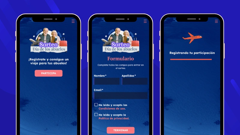 Ejemplo de sorteo con registro del Día de los Abuelos