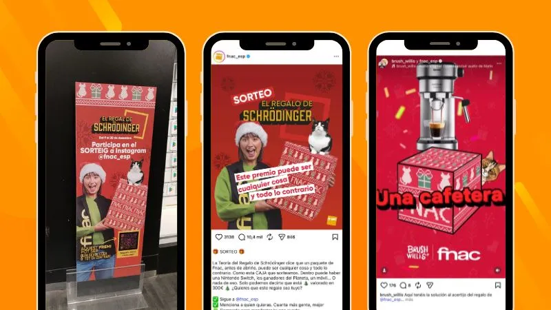 Real example of an Instagram giveaway promoted in-store with a roll-up banner