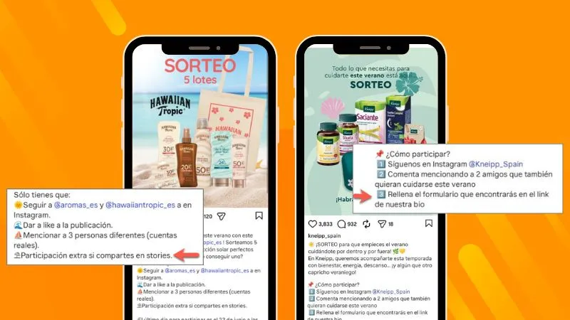 Instagram giveaway with additional entries awarded for completing extra actions