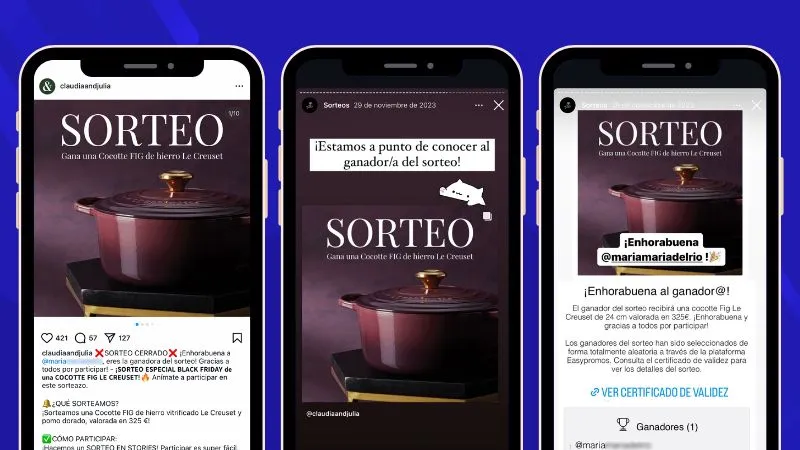 Ejemplo de sorteo Black Friday en Stories