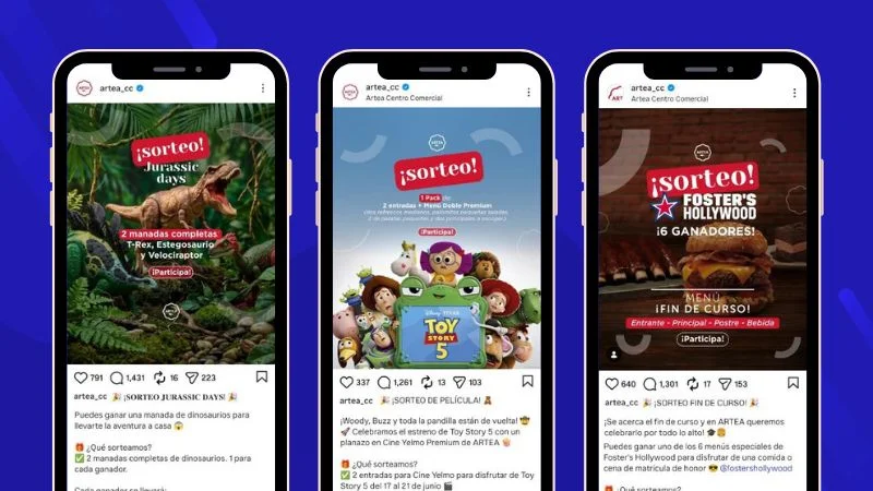 A shopping center brand that regularly runs Instagram giveaways
