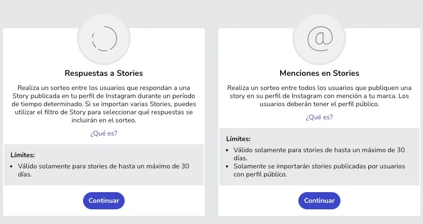 tipos de sorteos en Instagram Stories con Easypromos