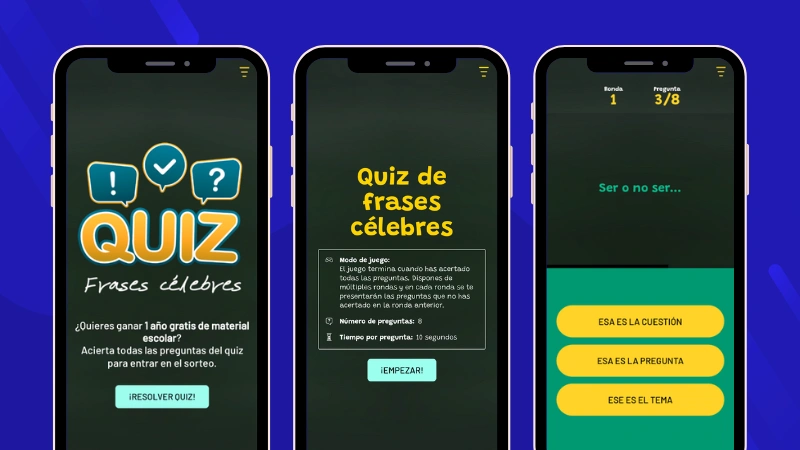 Ejemplo de quiz de frases célebres