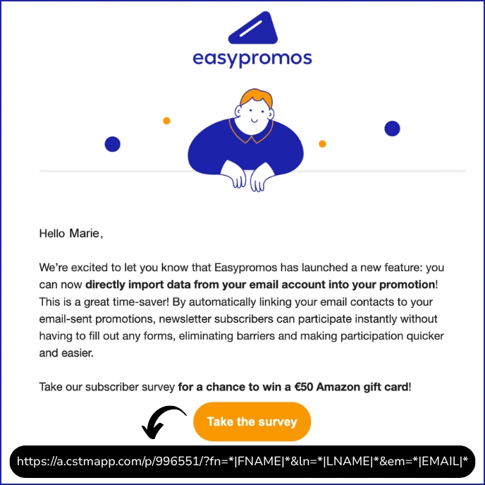 example of a newsletter with a survey for subscribers