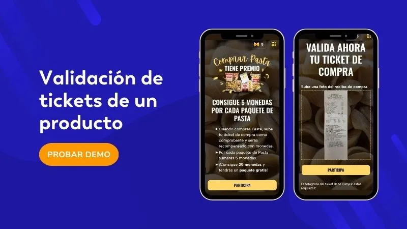 Validacion tickets compra de un producto o marca