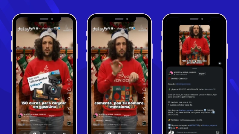 Ejemplo de varios sorteos en un mismo reel de Instagram de Liga Endesa.