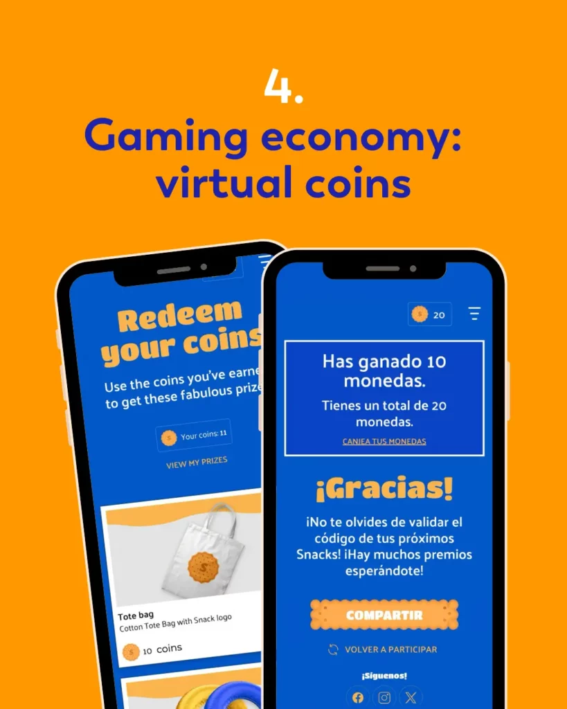 gamification elements: virtual coins