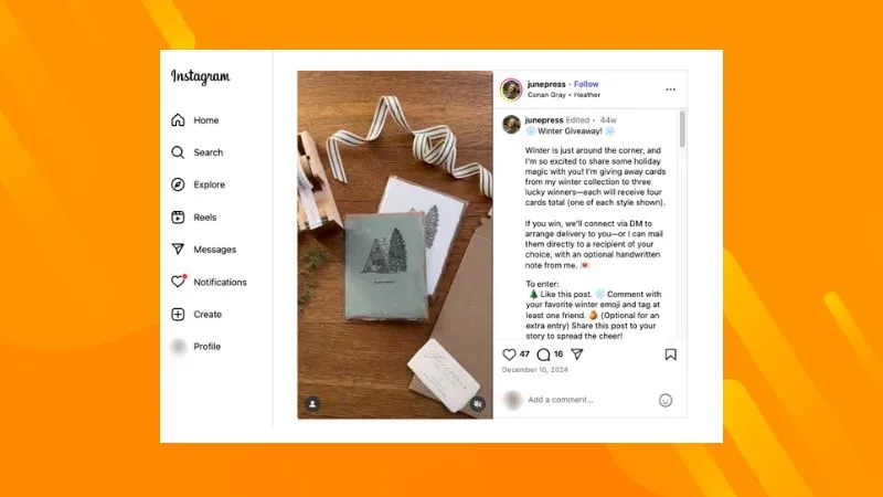 Winter stationery giveaway