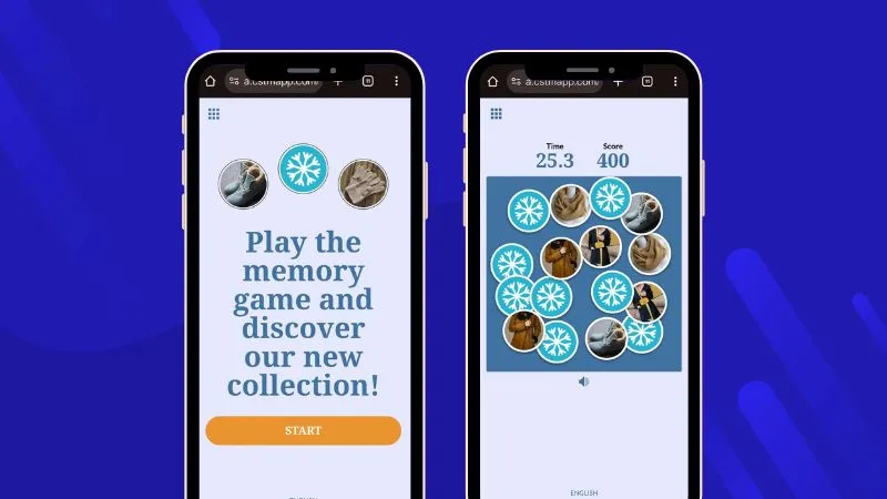 winter promotional giveaway with a game