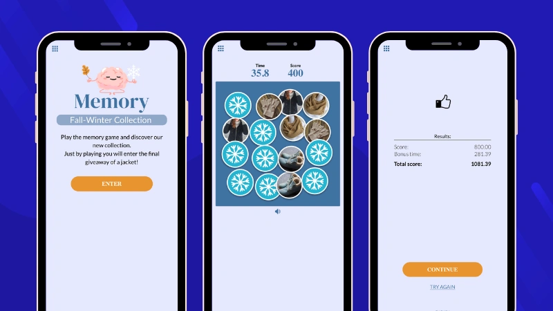 Winter marketing: memory game example