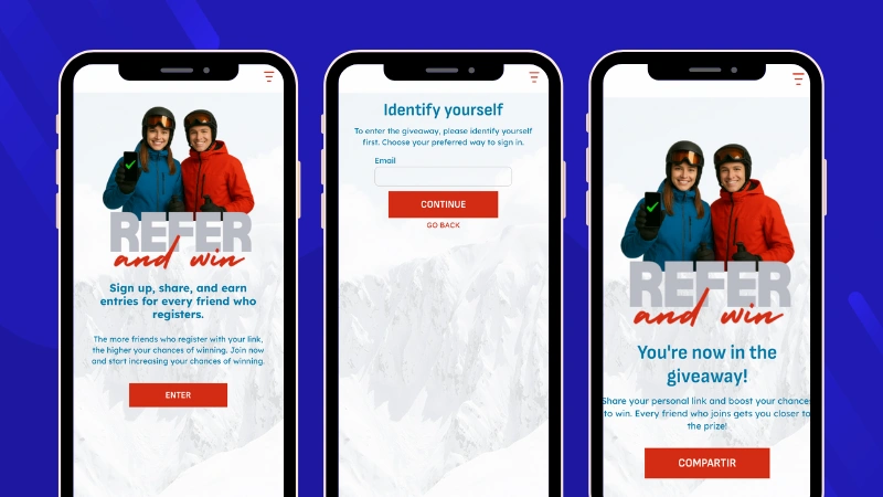 Winter sports marketing promotion with referrals