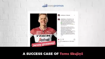 Professional cyclist Skujins uses social media contests to connect with his fans