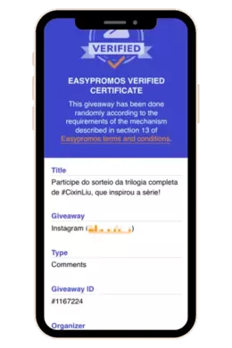 easypromos giveaway certificate of validity
