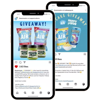 Launch giveaways on social media